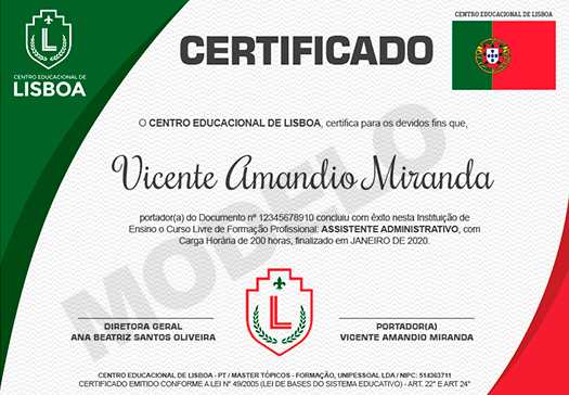 Certificado Centro Educacional de Lisboa